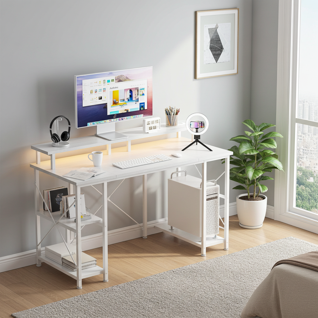 Bureau gaming LED équipé